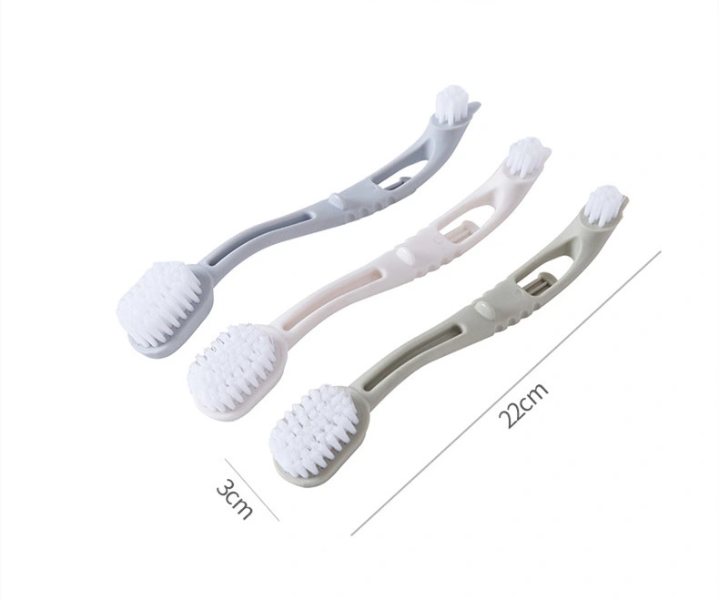 Plastic Handle Hang on Wall Multi-Function Double Side Household Crevice Cleaning Brush