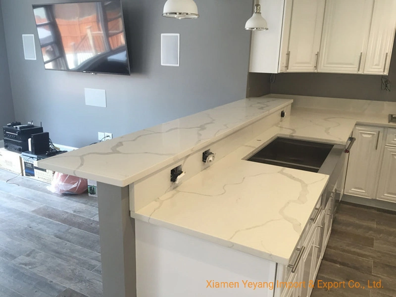 Calacatta Quartz Countertops and Backsplash for Kitchen Project