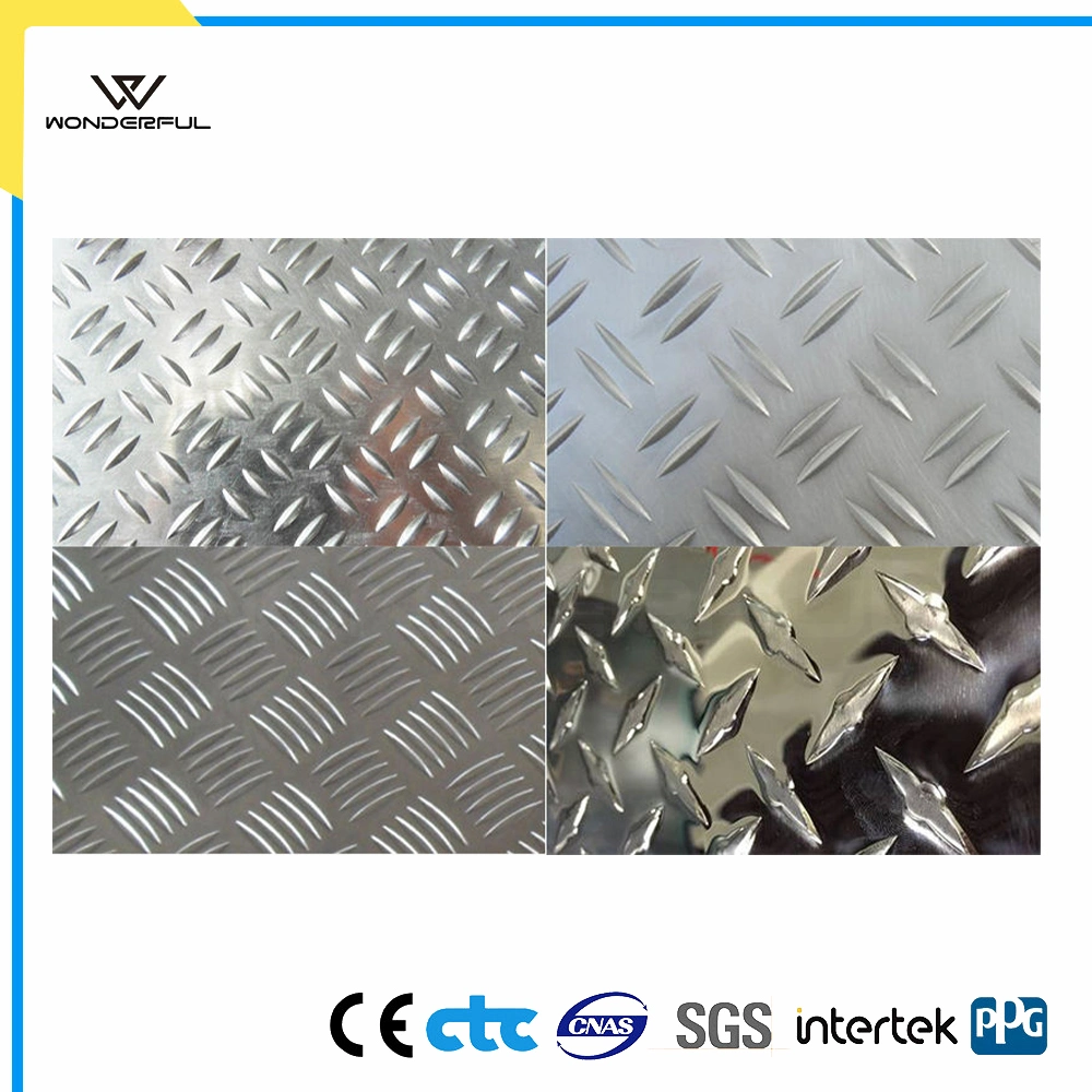 Anti-Slip Heat Insulation Anodized Stucco Embossed Diamond Pattern Aluminum Checkered Chequered Plate for Building Decoration