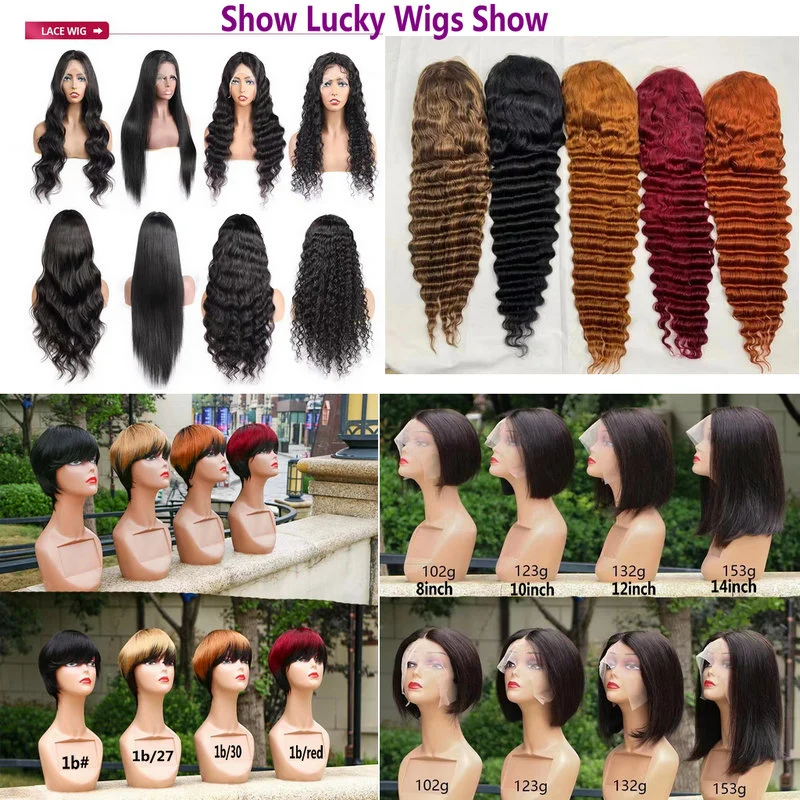 Chinesische Haarfabrik Kurze Knochen Gerade Remy Brasilianischen Jungfrau Haar Bunte Bob Virgin Human Hair HD Frontale Spitze Perücken Haar Dubai