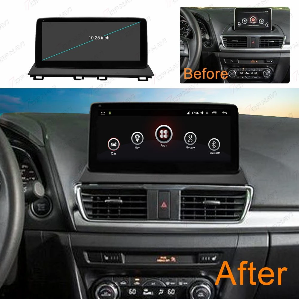 10,25" para Mazda 3 2014-2019 coche Android Radio estéreo Multimedia GPS del reproductor