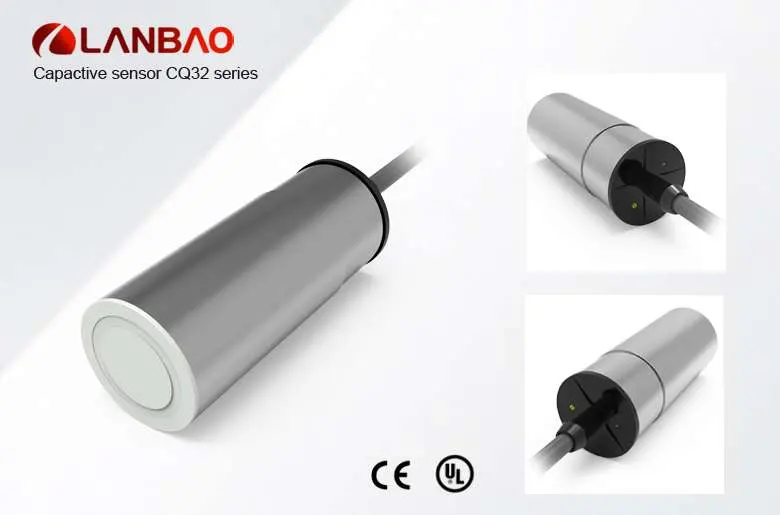 AC 5 Cables, CQ32xscf15ak-T2 Lanbao Capactive Sensor con 15mm de distancia de detección, el relé de salida, sin demora 600s, IP67, N+NC