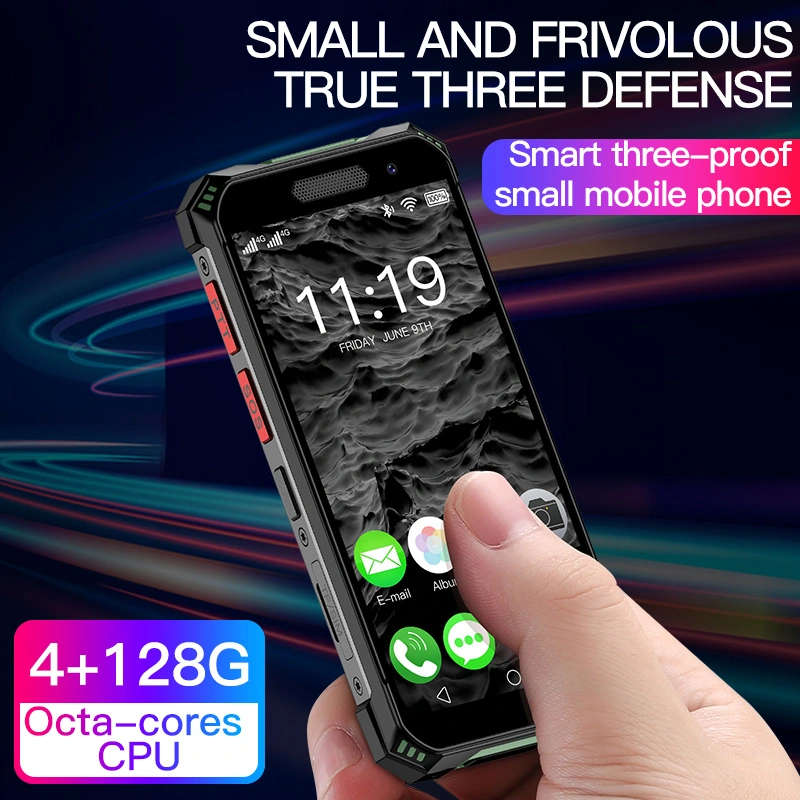 Teléfono móvil pequeño Android 10 128GB Mini NFC smartphone resistente