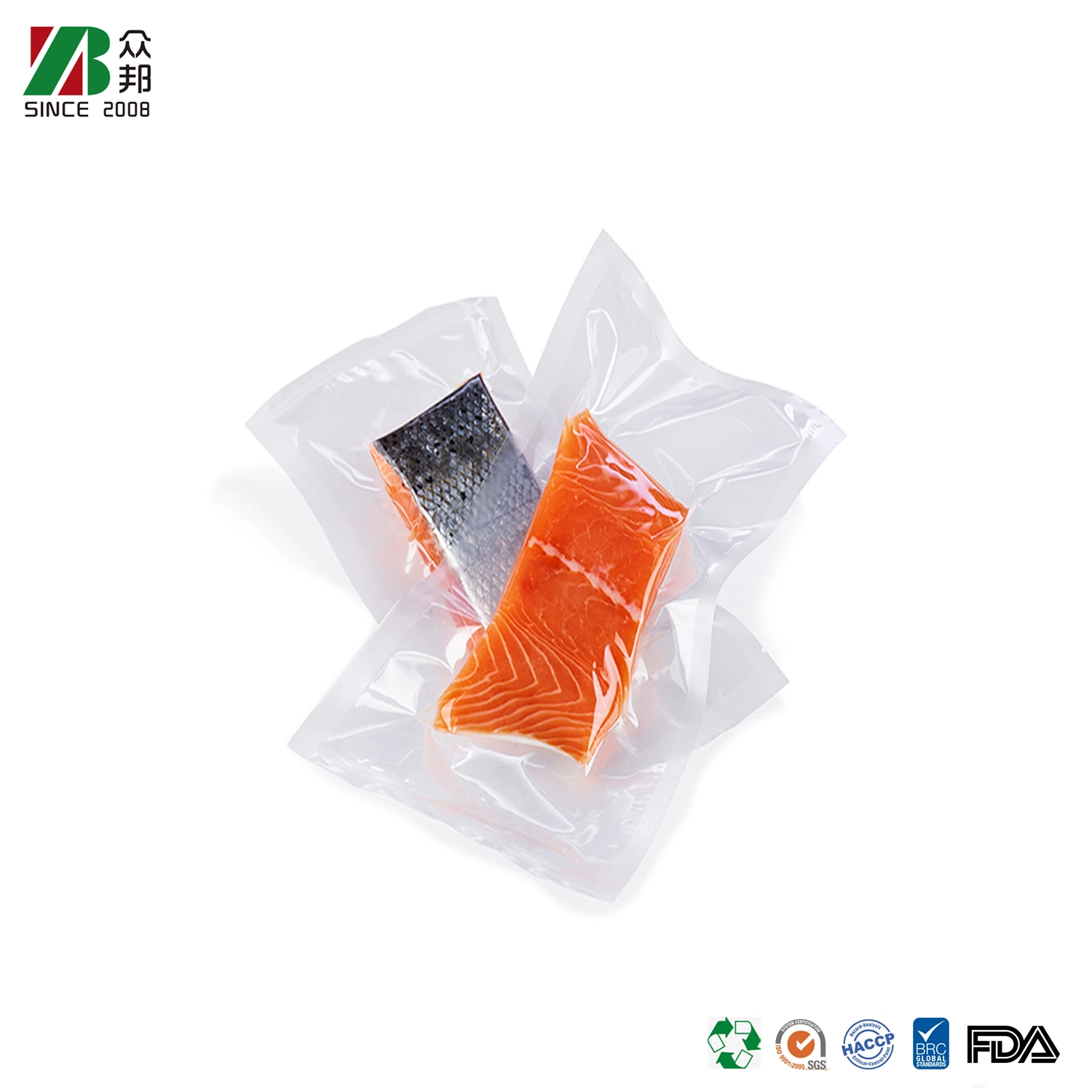 De grado alimentario resistente nylon PA arroz de marisco congelado envasado de embutidos de la bolsa de vacío