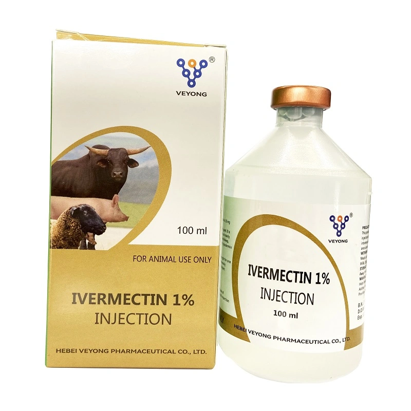 A medicina de ovinos 100ml de solução de líquidos do vaso Galss ivermectina 1% &amp; 10% Clorsulon Injeção para o gado caprino vaca