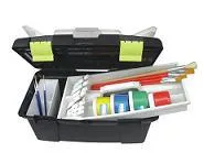 Black Plastic Art Tool Box for Storage (SF-G555)