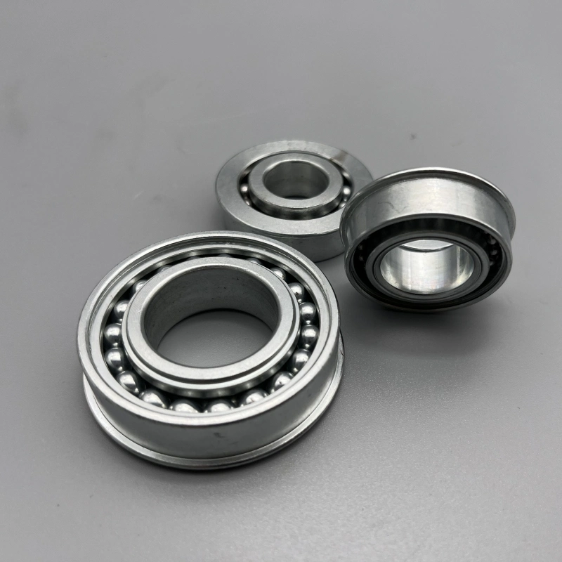 Size 12X28X11mm Steel Plate Single Row Stamping Bearing 101 for Luggage Cart Transmission and Power Equipment Unground Flanged Ball Bearing