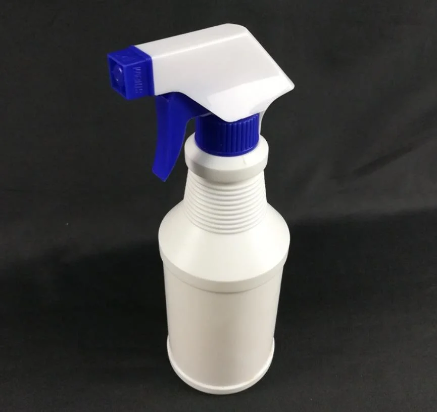 500ml botella de plástico de color líquido azul con empuje, el Perfume Spray pulverizador detergente/botellas