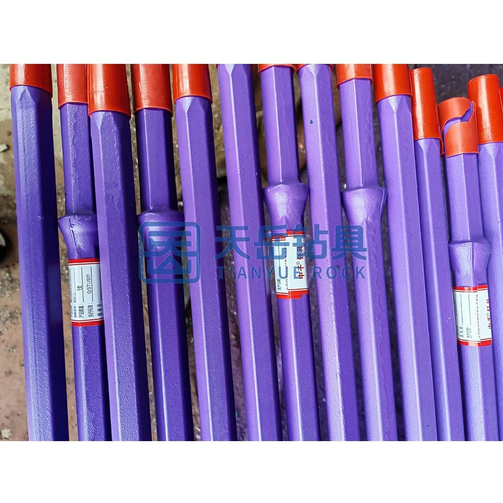 Rock Drill H22 H25 7 Degree Tapered Drill Steel Taper Drill Rod for Mining Tunneling