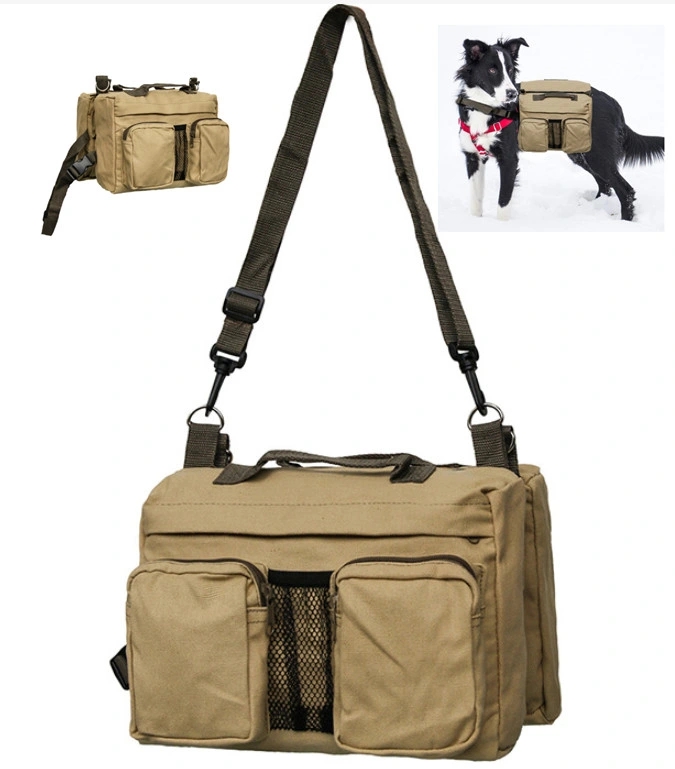 Outdoor Dog Self Backpack Pet Carrier Canvas Travel Pet Bag