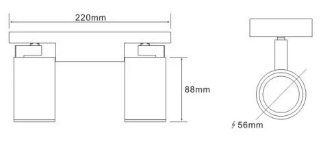 Indoor Double Head LED Ceiling Light with GU10 Lamp Holder Spotlight