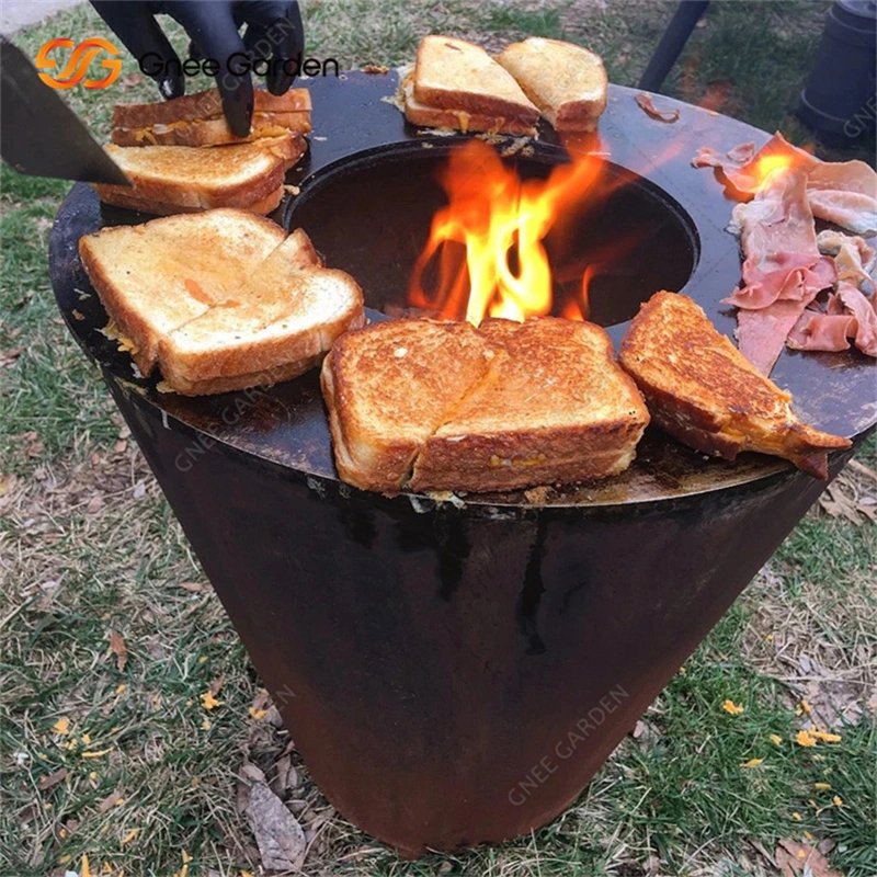 Corten Steel Grill moderne à bois