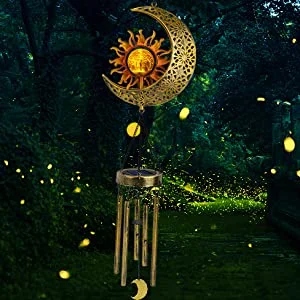 Decoração Home Sol Lua Solar vento Chimes Gift para mulher Mãe