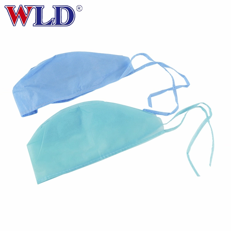 Disposable Non Woven Strip Clip Cap Bouffant Head Cover Hair Net Surgical Doctor Hat Round Mob Cap