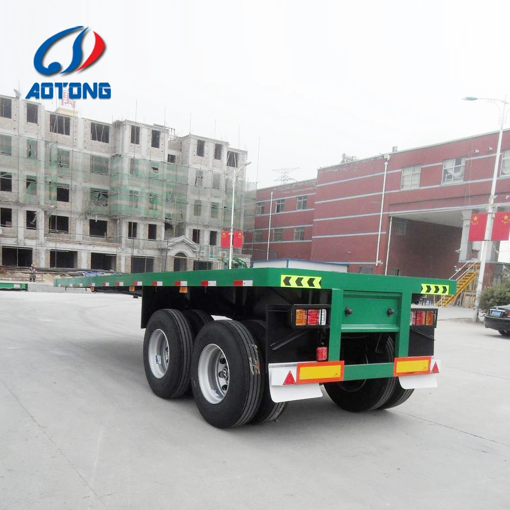 2 Axles Flatbed Container Semi Trailer for Sale