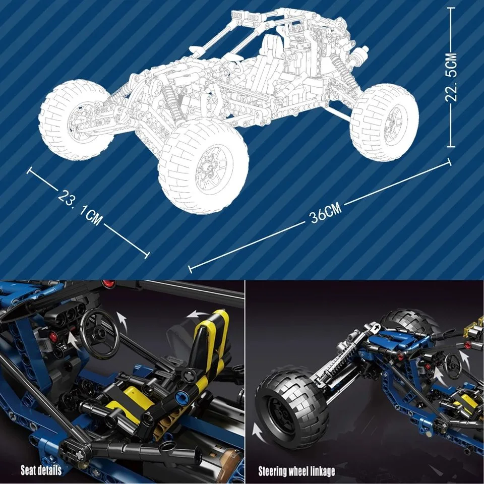 Rei do molde 18018 Moc Alto- Technic Buggy Relâmpago modelo de automóvel de deserto APP RC Racing Cars Brinquedos de tijolos de blocos de construção