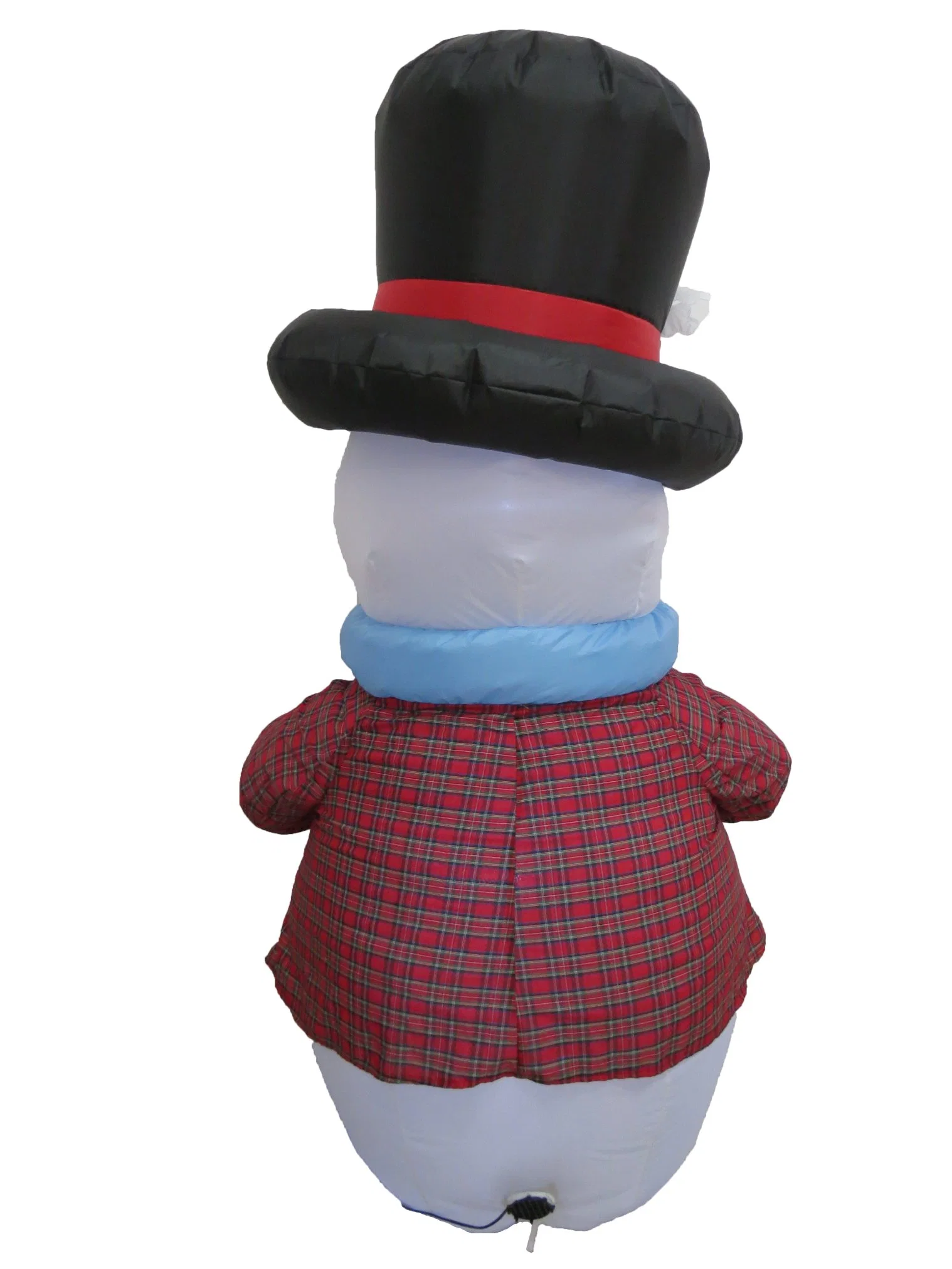 5FT Christams Snowman Wearing Plaid Shirt Inflatable Toy, Blow up Decoration