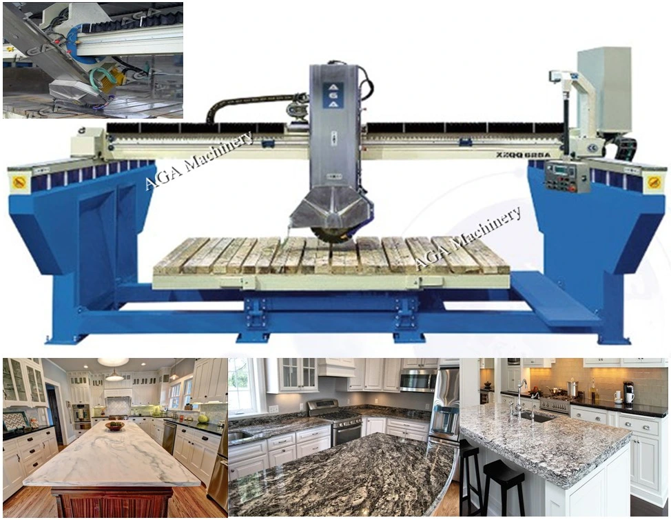 Scie à pont automatique de machine CNC haut de gamme pour la découpe de comptoirs en granit, quartz et marbre (XZQQ625)