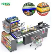 Grocery Store Automatic Conveyor Belt Supermarket Steel Cash Desk