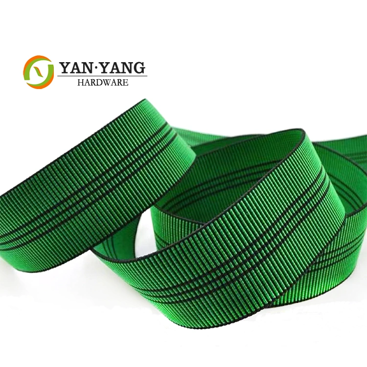 Manufacturer Customized Green Sofa Elastic 5cm High Tensile Elastic Webbing