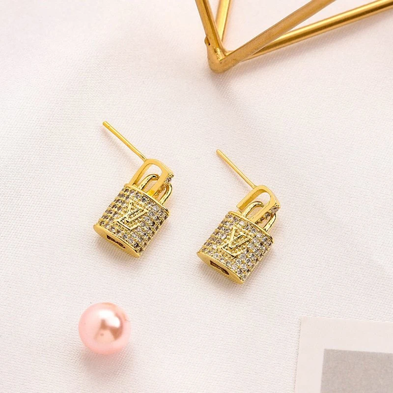 Wholesale/Supplier Jewelry Fashion Replica Designer Lvvs Earring Lock pendant Gold Accessories Jewelry Set Earrings