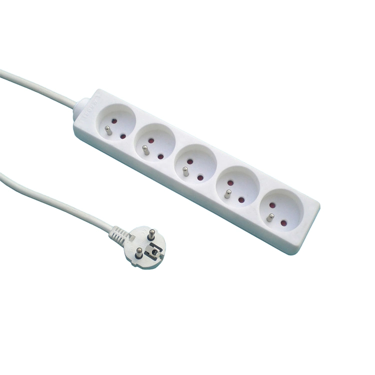 Factory Manufacturers 6 way French type french power strip 3-6sockets withPP flame retardant shell Material