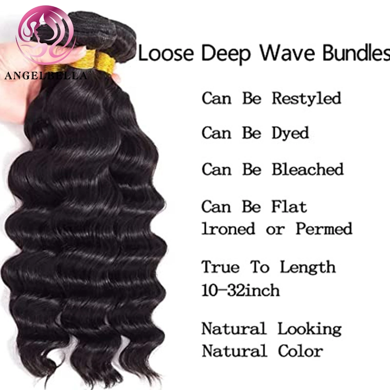 Angelbella Top Grade Hair Bundles Deep Wave Funmi Remy Hair Weaving Weft