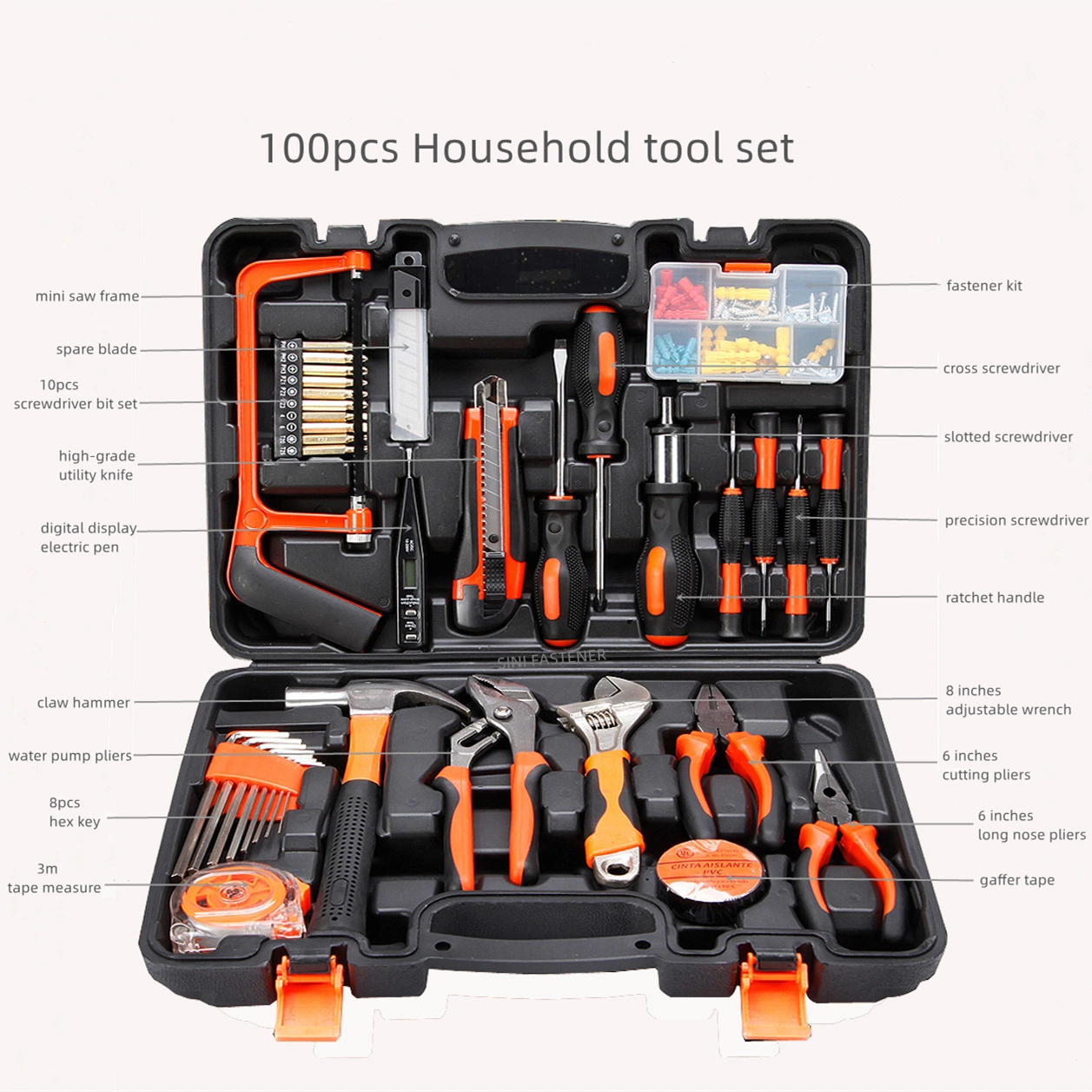 Repair Outdoor Garden Tool Kits Household Tool Set with Plastic Toolbox Storage