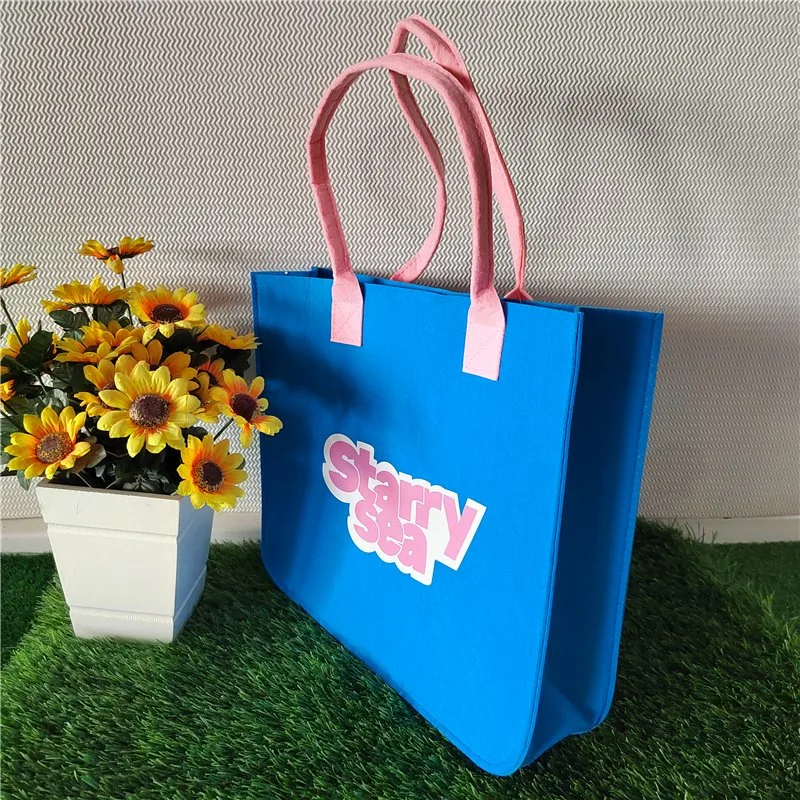 Hot Selling Felt Tote Bag Customized Logo/Size/ Felt Handles for Office Big Volume