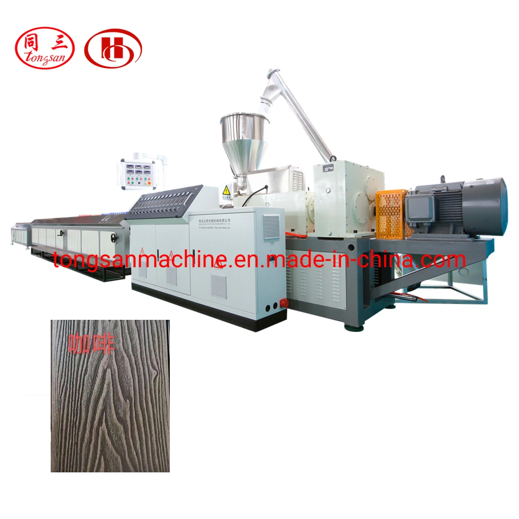 Sanding Brushing Treatment Online Embossing PE WPC Decking Machine Manufacturer