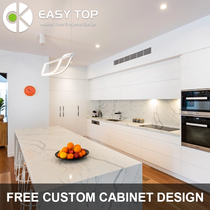 Hotel Furniture Commercial Lacquer Quartz Stone Kitchen Cupboard Design Modern Kitchen Cabinet
