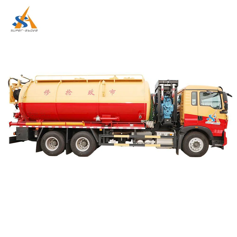 Super-Above Fecal Truck, Sinotruk HOWO 6*4 16000L 20cbm Septic Tank Fecal Sewage Vacuum Suction Pump Truck, Jetting Tank Truck Vacuum Sewage Suction Truck