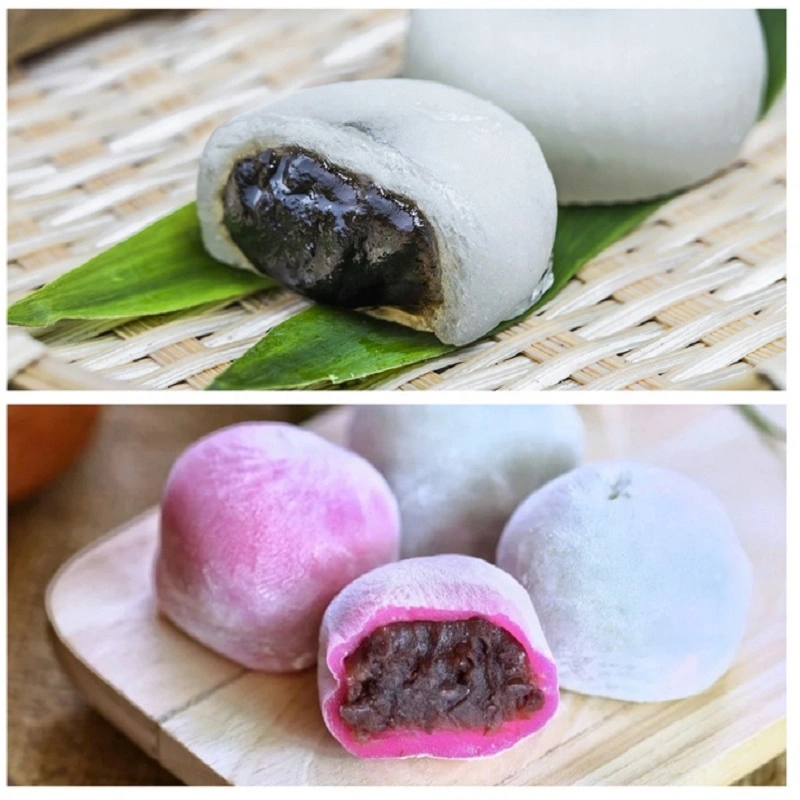 Super leckere kleine Daifuku Mochi mit vielen Geschmacksrichtungen Süße Snacks Ernährung gesunde Ernährung mit fettarem