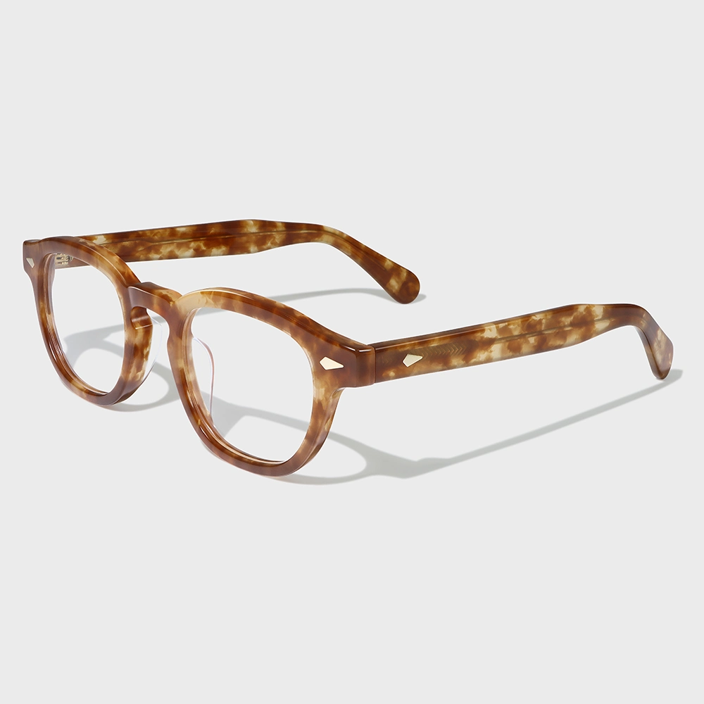 Yeetian Fashion Klassische Brown Tortoiseshell Circular Acetate Optische Brillen Rahmen