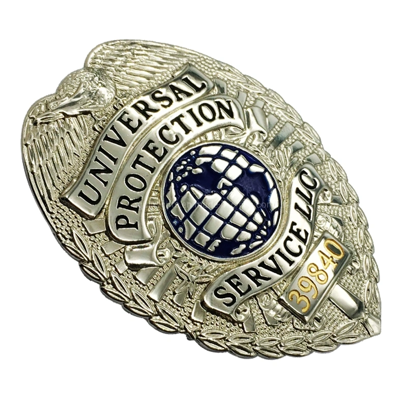 Printing with Epoxy Coating Stainless Steel Printed Metal Custom Security Police Badges