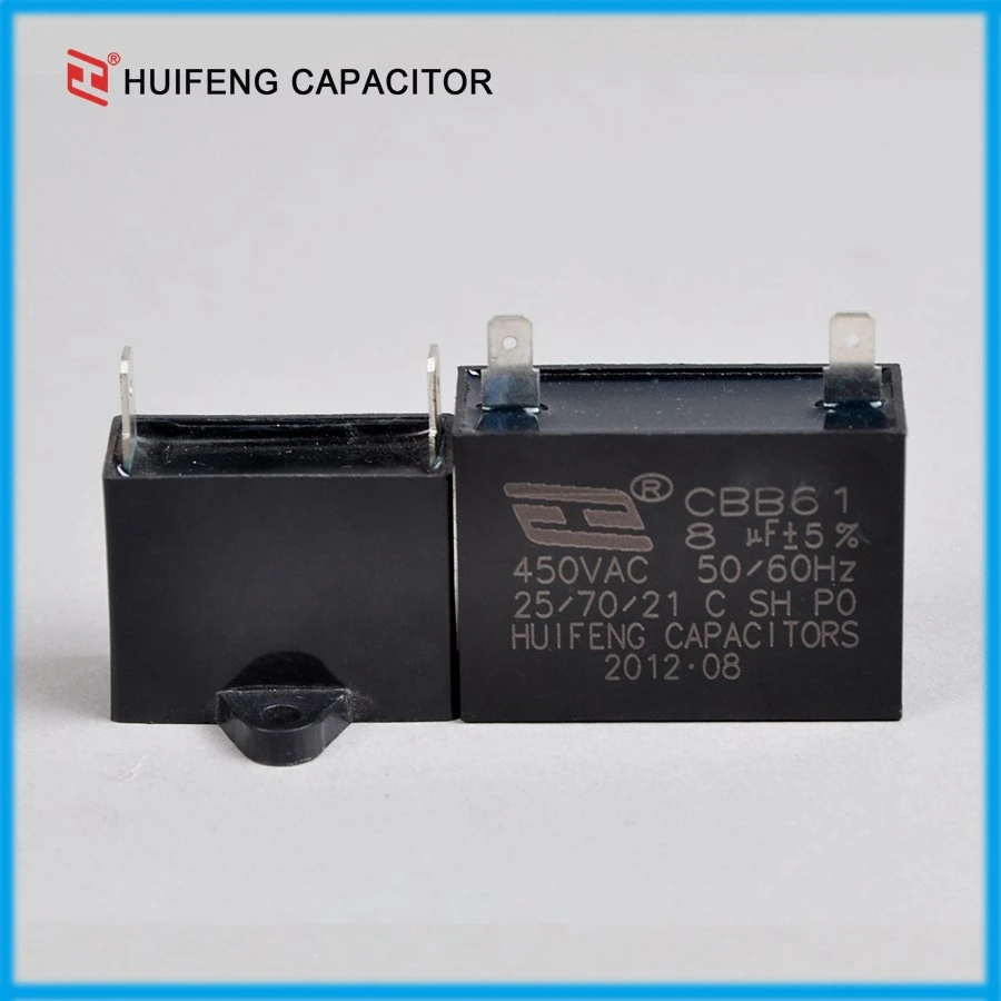 Stable Performance Cbb61 16UF 450V Metallized Film Capacitors with Pins for Fan