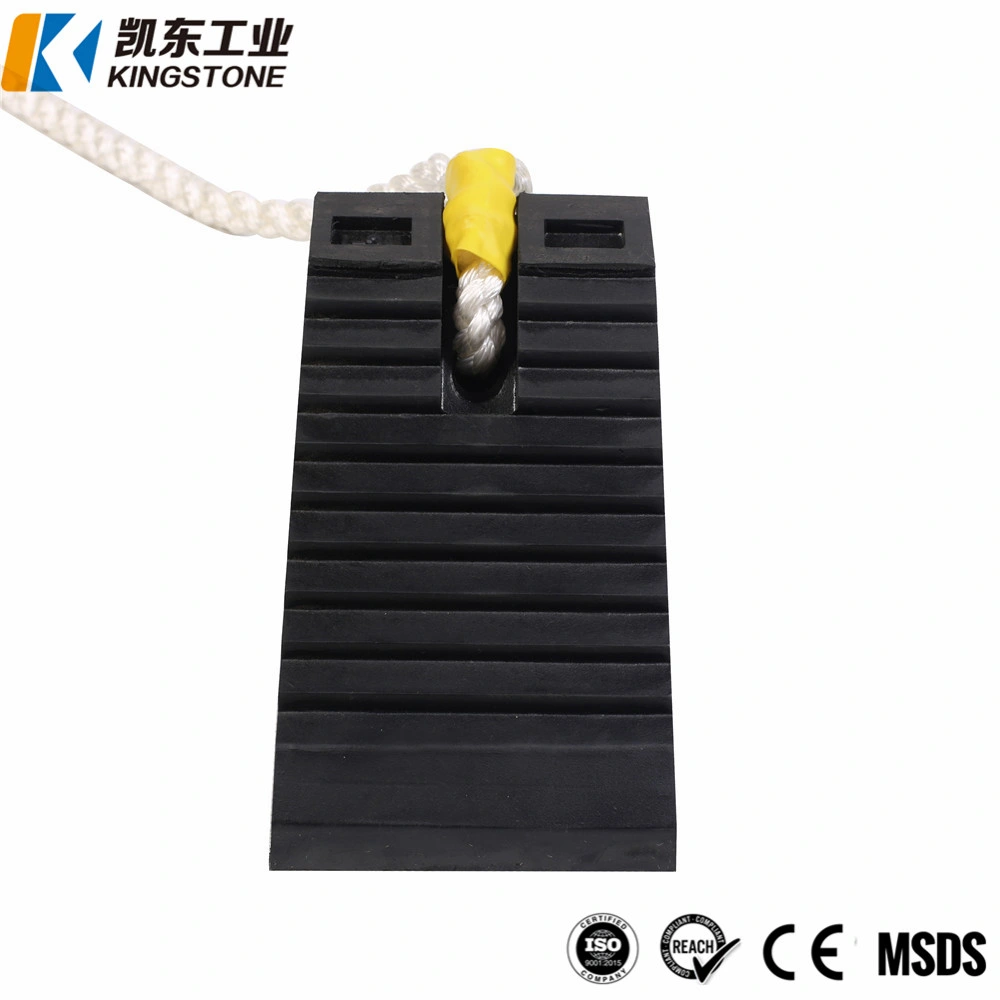 Solid Rubber Wheel Chock with Ropes