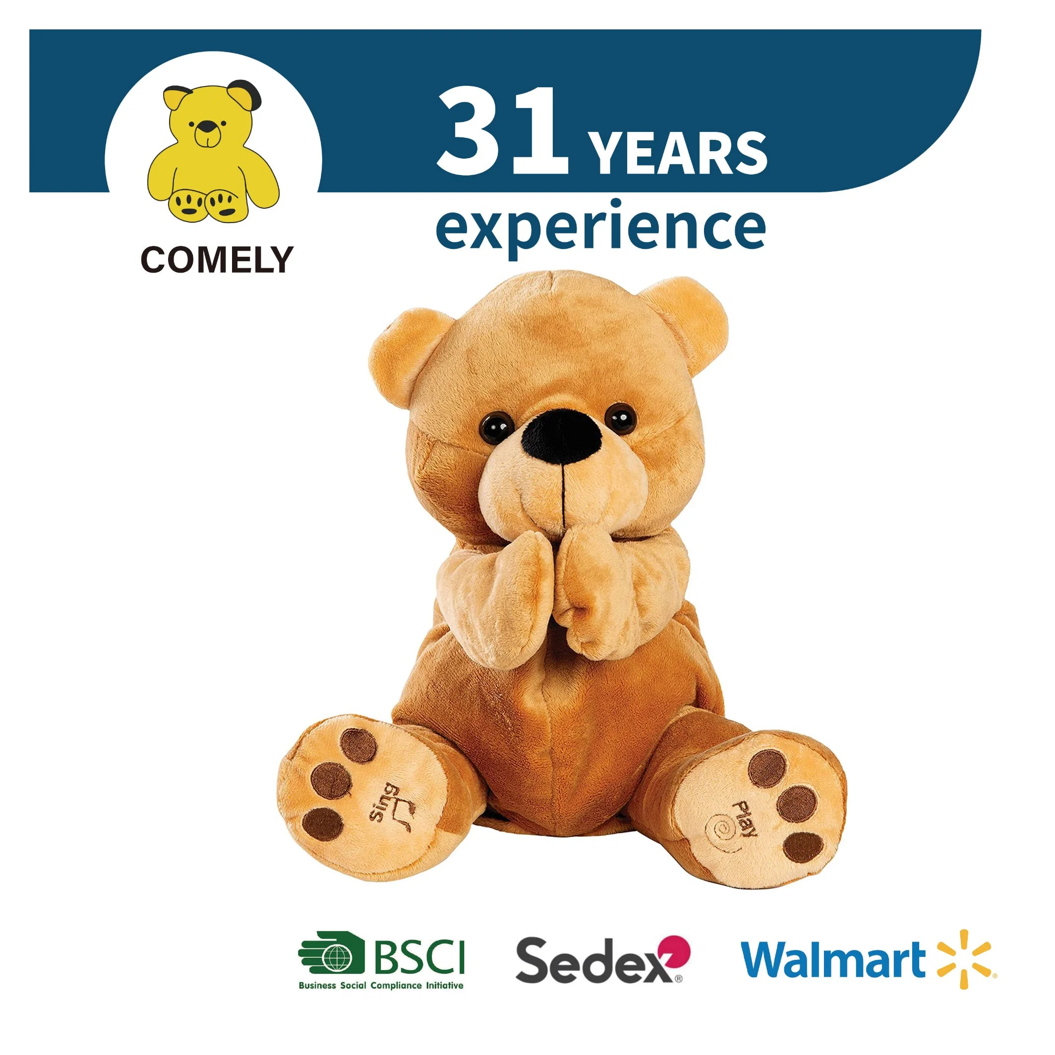 Promotion Custom Wholesale Big Plush Soft Teddy Bear Stuffed Animal Toy in Sweater Mascot Children Toy BSCI Sedex ISO9001