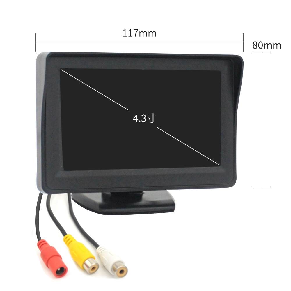 Pantalla LCD TFT de 4,3 pulgadas, vista trasera del coche de escritorio portátil Vista posterior de la cámara de respaldo con pantalla de espejo
