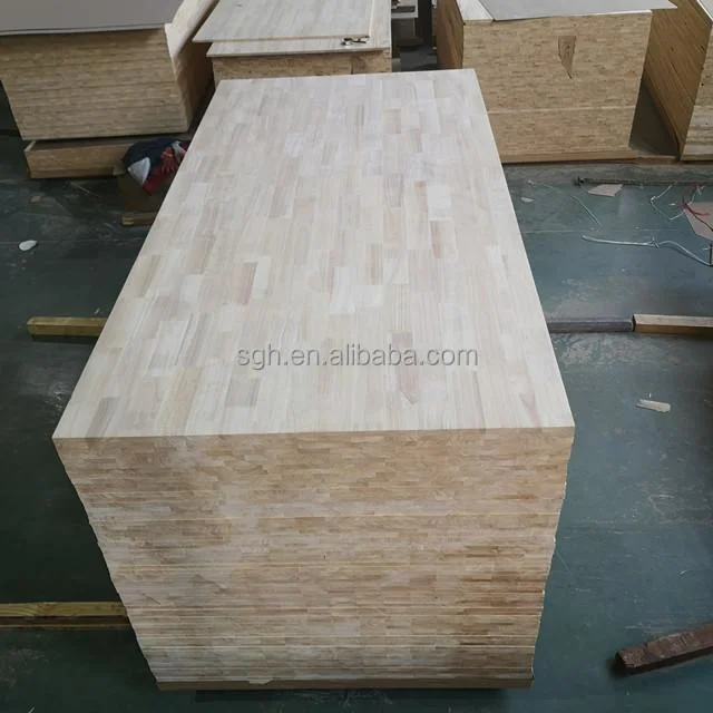 Venta en caliente Junta de madera de caucho para la madera de los dedos de madera de la madera de la madera de la tabla Decoración de muebles