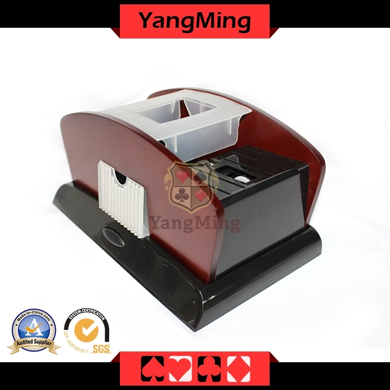 Gambling Poker Card Shuffler 1- 2 Deck Wood Deluxe Card Shuffler of Automatic Playing Card Shuffler (YM-CS05)