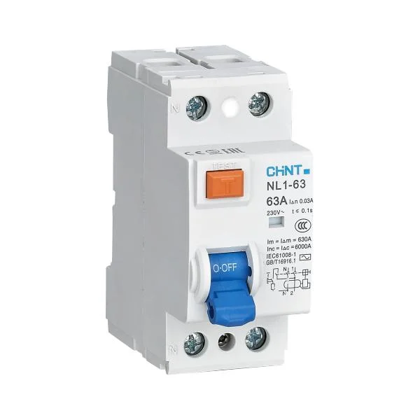 Chint Original Nl1-63 RCCB Differential Switches 2p 4p 25A 40A 63A 30mA 100mA Magnetic RCD ELCB 2 Pole 4 Pole Chnt Residual Current Operated Circuit Breaker