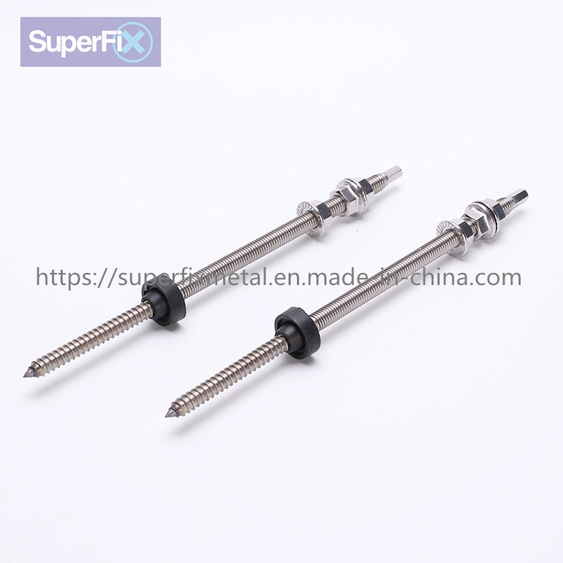 Double Thread Stick Stainless Steel Screw Solar PV Trapezoidal Sheet Metal Roof-Fixture