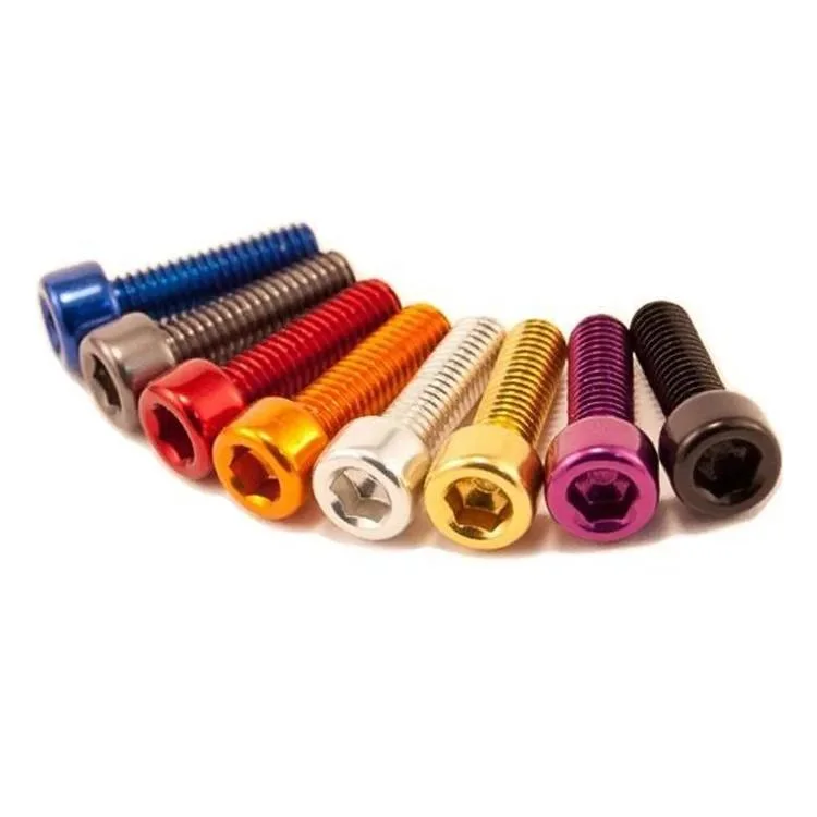 Titanium Rainbow Anodized Screw Professional Aluminum M3 Red Gold Colored Screws Full Thread Customer Special Nuts