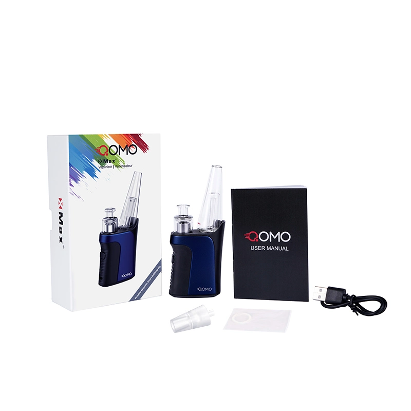 New Arrival Xmax Qomo Kit Wax Concentrate Bulb Atomizer Ecig Cartomizer with Removable Glass Bubbler