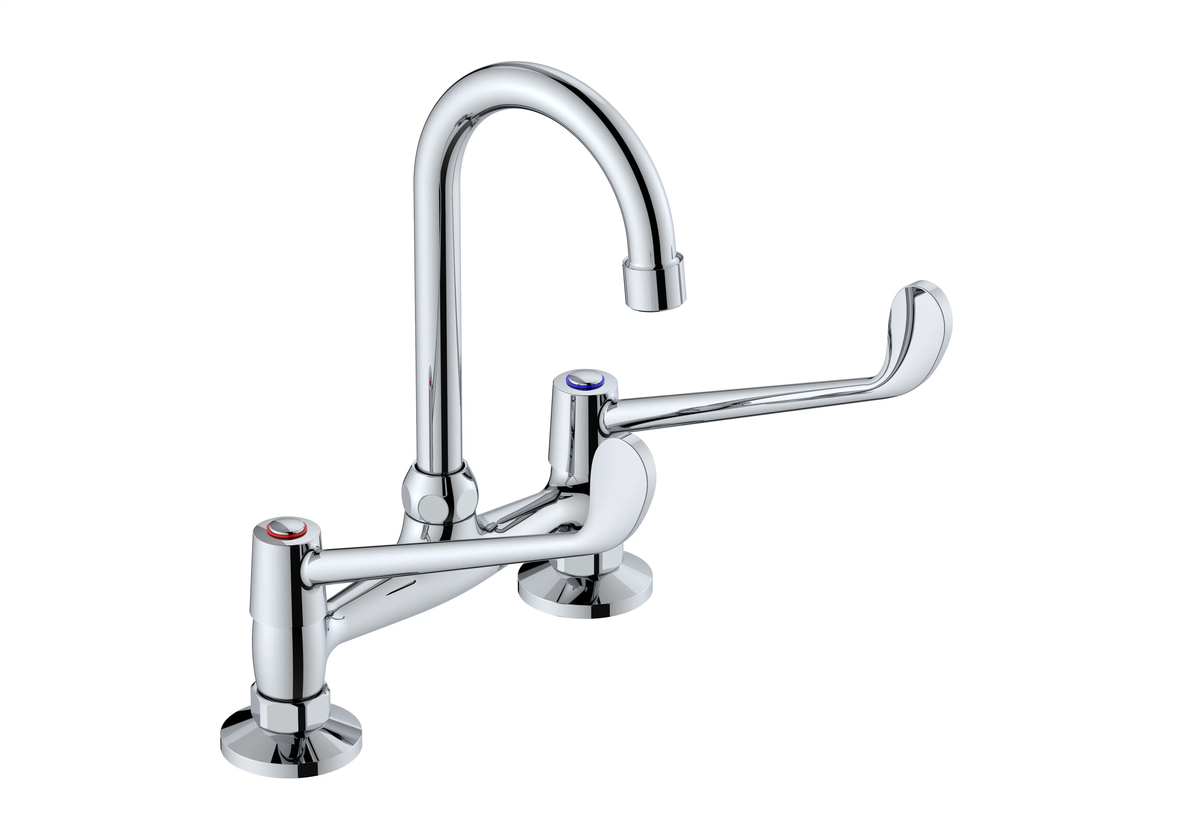 Medical Doctors Vets Dentists Hospital Wash Basin Tap Deck Mounted Long Handle Taps Faucet