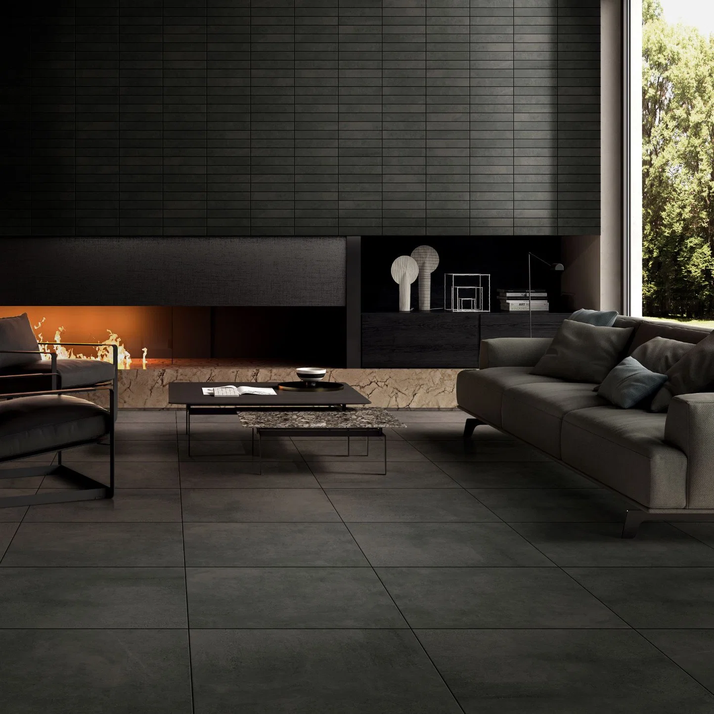 Sandstone Rectified Porcelain Floor Tile Used for Living Room (CLT608)