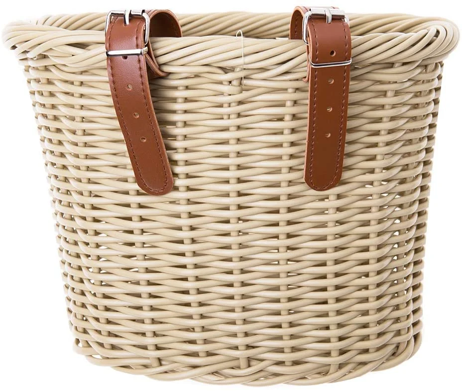 Handmade Woven Removable Bike Baskets Hanging Wicker Storage Bicycle Front Basket