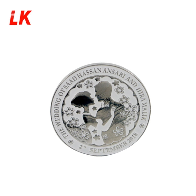 Изготовленные металлические тиснение серебряные монеты Survunier свадьбы Металлообработка