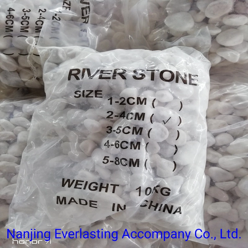 Snow White Pebble Stone Polished River Rock Tumbled Crushed Marble Gravel Granite